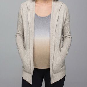 Lululemon Yogi Cardigan Hoodie Sweater Size 6 Beige
Open Front